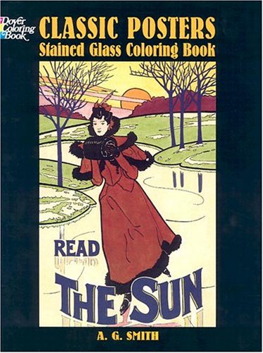 Classic Posters Stained Glass Coloring Book (Dover Pictorial Archives)