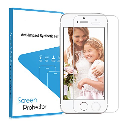 iPhone 5 Screen Protector, Emixc Ultra Thin Unique Material [Not Tempered Glass] Bubble Free HD Impact Resistant Scratch Bumps Drops Crapes Protection Film for iphone 5/5S/5C/SE (2 Pack)