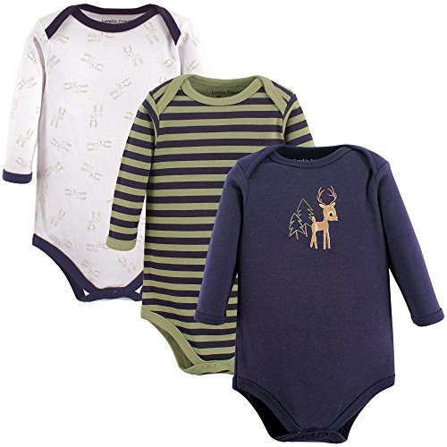Luvable Friends Hanging Long Sleeve Bodysuits 3PK,Boy Deer, 6-9 Months