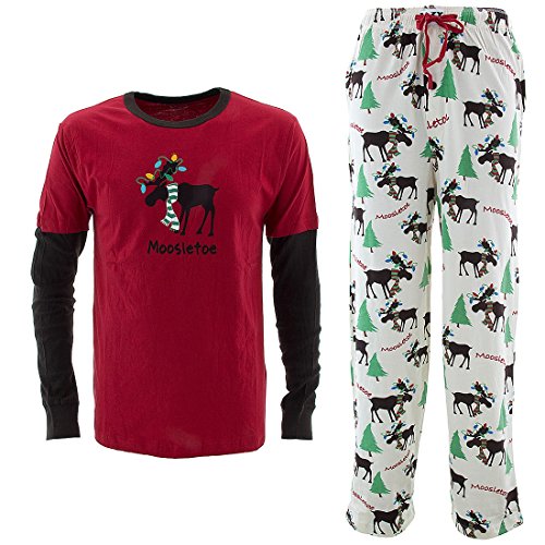 Lazy One Men's Christmas Pajamas Moosletoe