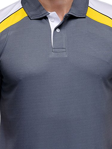 Scott Men's Jersey Collar Neck Sports Dryfit T-shirt - Grey - Fbasck3l