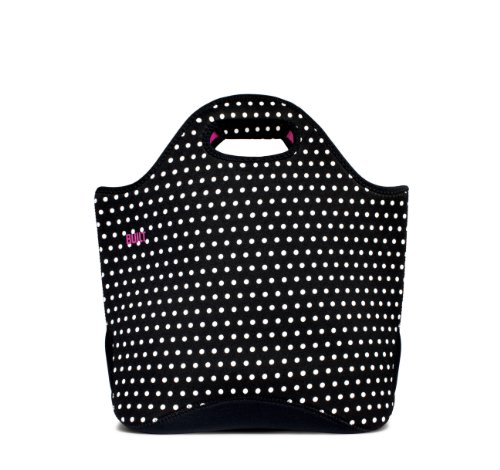 BUILT NY Everyday Shopper Designer Neoprene Tote Bag, Mini Dot Black & White (EDT1-MBW)