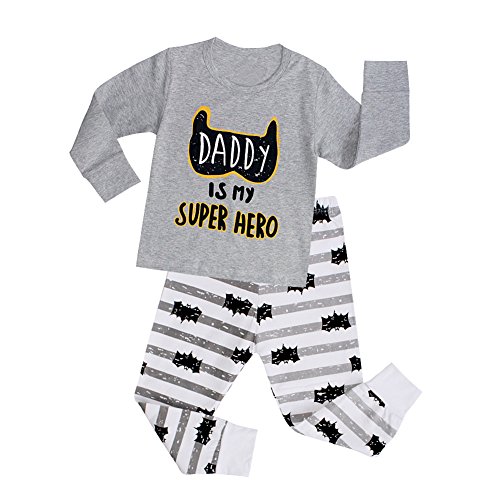 VICVIK Baby and Little Boys'Bat Pajama Sets 100% Cotton Size 2-7T