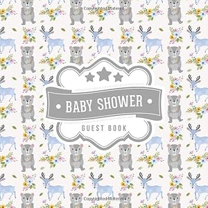 Baby Shower Guest Book: Woodland Bear Deer Pattern | + BONUS Gift Tracker Log | Keepsake Guestbook | Advice Wishes and Predictions by Pink Willow Print