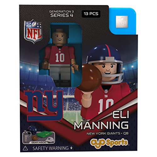 NFL GEN3 New York Giants Eli Manning Limited Edition Minifigures, Red, Small