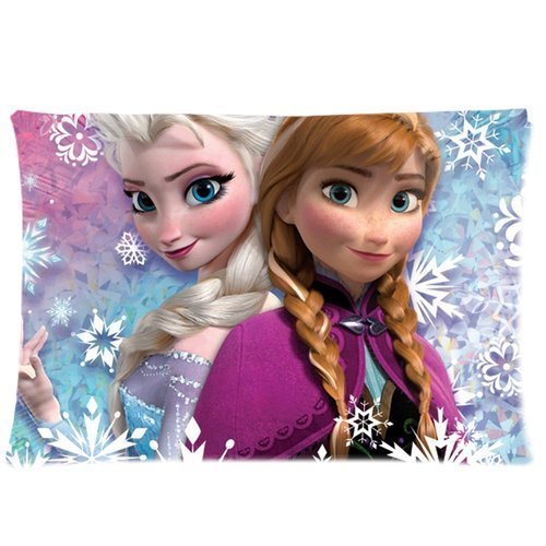 Disney Movie 3D Cartoon Frozen sister princess Anna And Elsa Custom Zippered Pillow Cases 20*30 inches (one side)