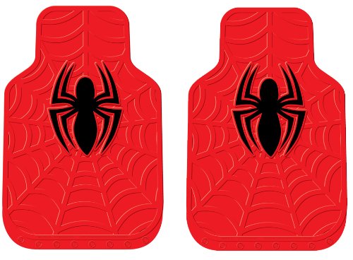 Spider-Man Web Spider Logo Marvel Comics Car Truck SUV Front Seat Rubber Floor Mats - PAIR