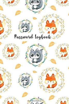 Password Logbook: Internet Address & Small Password Log Book with Alphabetical Tabs, For Women Cute Foxes and Raccoons Lovers
