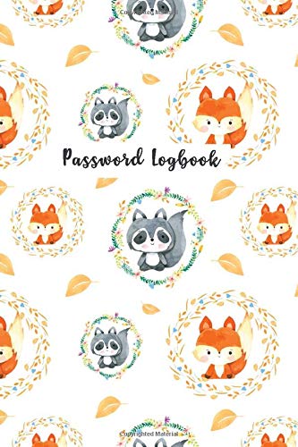 Password Logbook: Internet Address & Small Password Log Book with Alphabetical Tabs, For Women Cute Foxes and Raccoons Lovers by SmallNoteInternet Publishing