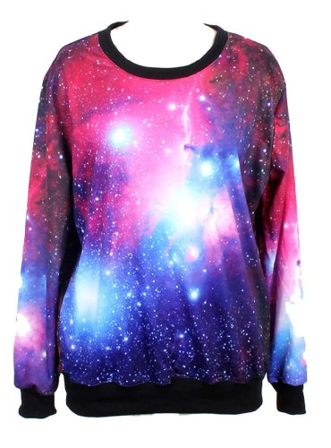 Pandolah Neon Galaxy Cosmic Colorful Patterns Print Sweatshirt Tees
