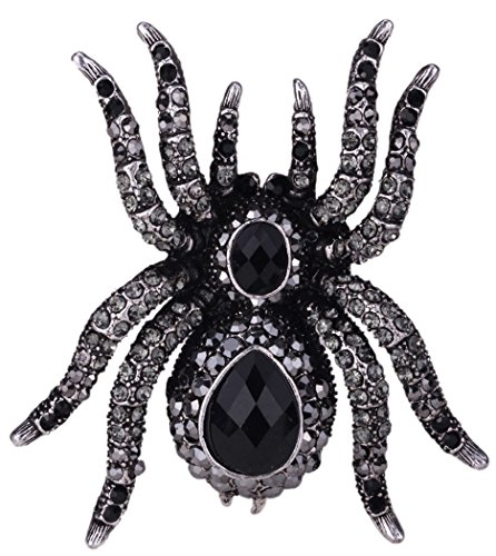 Angel Jewelry Women's Crystal Halloween Spider Pin Brooch Pendants