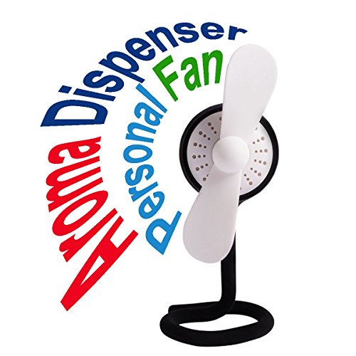 MasterPal Telego Rechargeable Fan (Black): A Personal Portable Fan Rechargeable Battery Operated Fan With Popular Aroma Dispenser Feature Better Clip On Tail Design (Black)