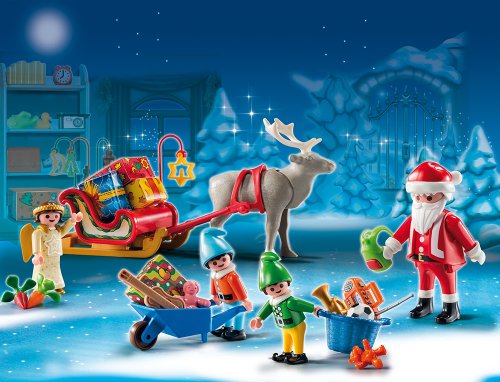 PLAYMOBIL 5494 – Adventskalender, Weihnachtsmann beim Geschenke packen