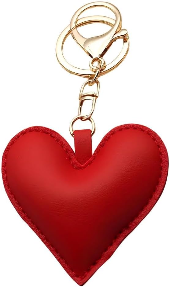 Portachiavi in ​​pelle con ciondolo a forma di cuore per borsa da donna, accessorio portachiavi carino_voghion.com
