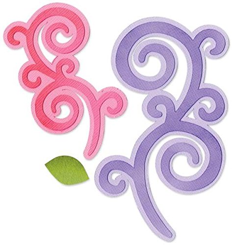 

Sizzix Framelits Dies with Clear Stamps, Swirls, 5-Pack