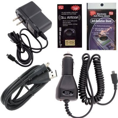 Plantronics BackBeat 116, 216, 903, 906, M100 Charging Kit: Car Charger, House Charger and USB Charger with Free Antenna Booster and Anti Radiation Shield.