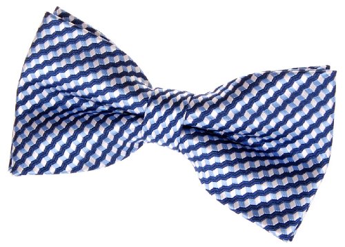 Wavy Zig Zag Stripe Pattern Woven Pre-tied Bow Tie (5