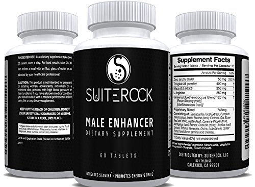 Premium Formula Testosterone Booster by SuiteRock | High Quality Effective Ingredients - Zinc - Tongkat Ali - Maca Powder - L-Arginine - Ginseng | Enhances Libido | Boosts Testosterone