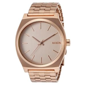 Montre Femme Nixon Modèle A4672214-00 - Boîtier 38 Mm Or Rose, Bracelet Cuir Taupe - NEUVE Avec étiquettes