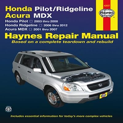 Honda Pilot/Ridgeline, Acura MDX: Honda Pilot 2003 thru 2008, Honda Ridgeline 2006 thru 2012, Acura MDX 2001 thru 2007
