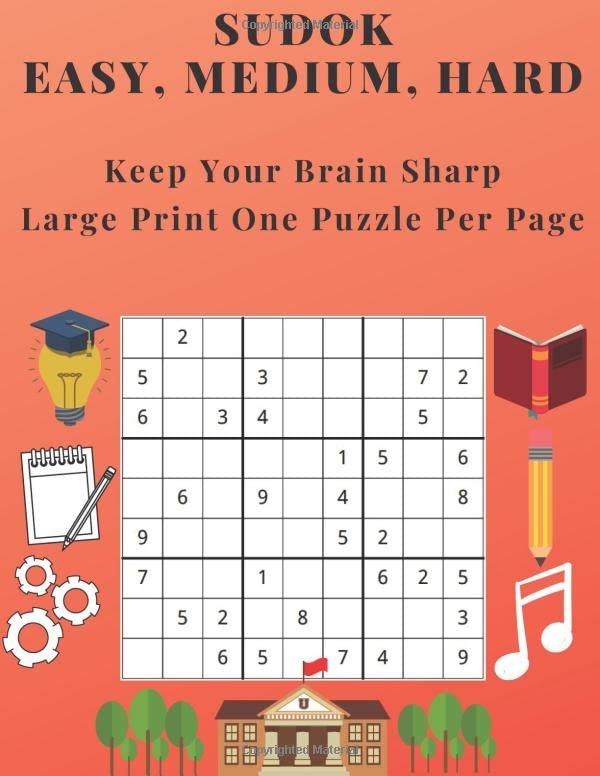 Sudok Easy, Medium, Hard - Keep Your Brain Sharp: Large Print One Puzzle Per Page by Beautiful Mind