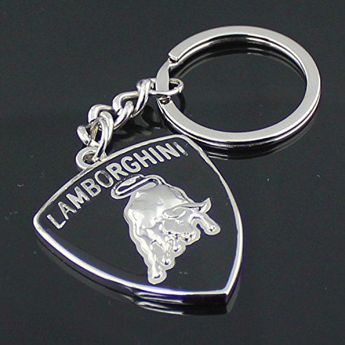 3D Lamborghini Metal Keychain Silver