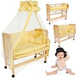 TecTake Lettino di appoggio e di supplemento completo lettino per bebé da allattare