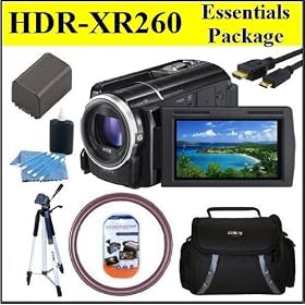 Sony HDR-XR260V High-Definition Handycam 8.9 MP Camcorder Essentials Package W/ Battery, Case, Tripod & Much More!!!