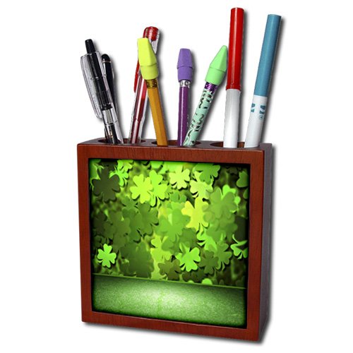 

Anne Marie Baugh - Room Effects - Green Floor With Four Leaf Clover Wall Room Effect - 5 inch tile pen holder (ph_213890_1)