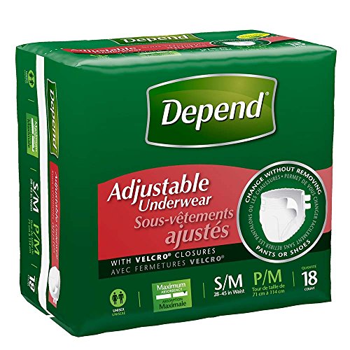 Depend Adjustable Underwear, Small/Medium, Case/72 (4/18s)