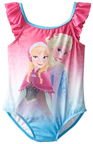 

Disney Little Girls' Frozen Anna and Elsa Ruffle 1 Piece Swimsuit