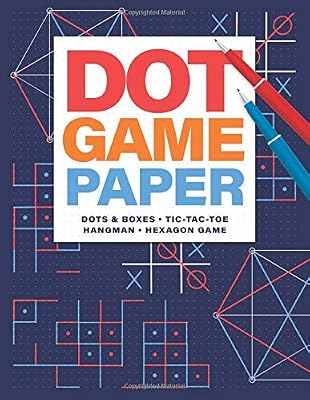 Dot Game Paper • Dots & Boxes • Tic-Tac-Toe • Hangman • Hexagon Game: Scorecard and Game Rules Included.