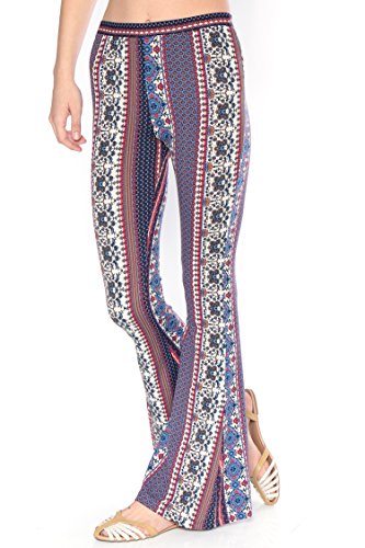 Print Soft Knit Bell Bottom Pants