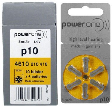 Power One Hearing Aid Battery Size 10, Pack Of 60 Batteries Power One Hearing Aid Battery Size 10, Pack Of 60 Batteries