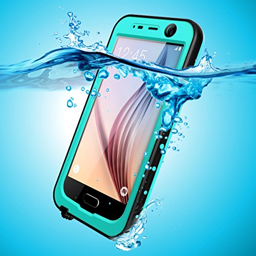 Galaxy S6 Waterproof Case, iThrough Waterproof, Dust Snow Shock Proof Case with Touched Transparent Screen Protector, Heavy Duty Protective Carrying Cover Case for Galaxy S6 (Blue)