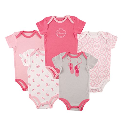 Luvable Friends Girls Bodysuit 5pk Ballet (Hanging), 9-12 Months