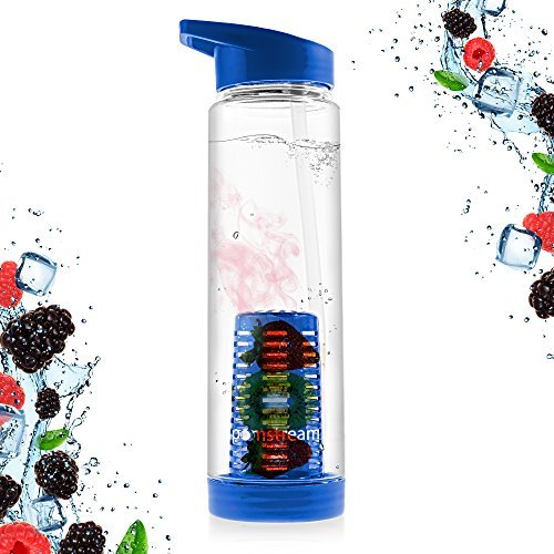 PomStreamTM 25oz Infusion Water Sports Bottle (Blue)