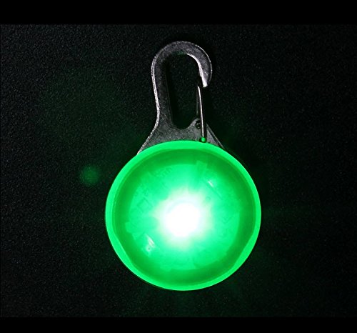 Monster Pets Safety Blinker Collar Light with Carabiner Clasp, Green
