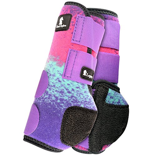 MEDIUM CLASSIC EQUINE LEGACY SYSTEM HORSE LEG NEOPRENE REAR BOOTS SPLASH
