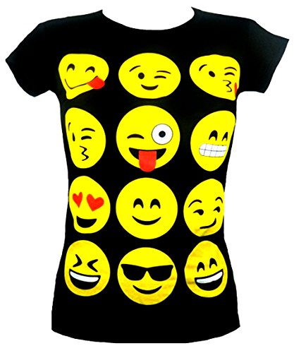 GIRLS T-SHIRTS AND LEGGINGS EMOJI EMOTICONS SMILEY FACES SHORT SLEEVE TOPS 7-13