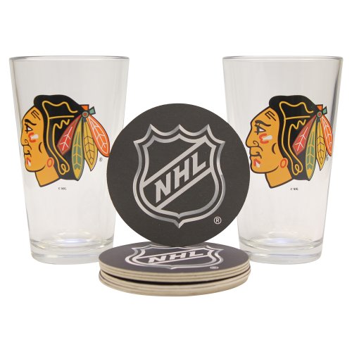 NHL Pint Glass and Coaster Set (2 Pack)