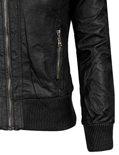 

Kogmo Women's Faux Leather Zip Up Everyday Bomber Jacket