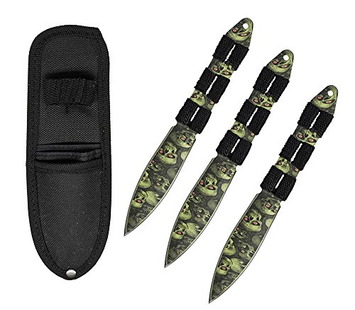 

3-pc. Throwing Knives Knife Set- Green Skull Camo