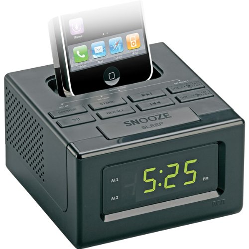 

Black Dual Alarm Clock FM Radio With iPod/iPhone Dock