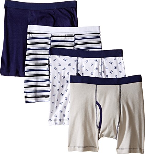 Trimfit Boys' 100 Percent Cotton Tagless Assorted Boxer Briefs 4-Pack