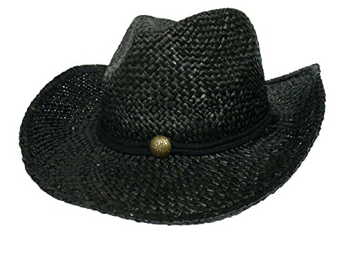 MG Tea Stained Raffia Straw Cowboy Hat