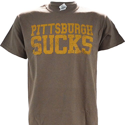 Pittsburgh Sucks on a Brown Short Sleeve T Shirt