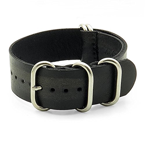 StrapsCo Burnt Faded Vintage Style Leather G10 Nato Zulu Watch Strap
