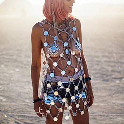 Algopix Similar Product 6 - Victray Boho Sequins Body Chain Skirts