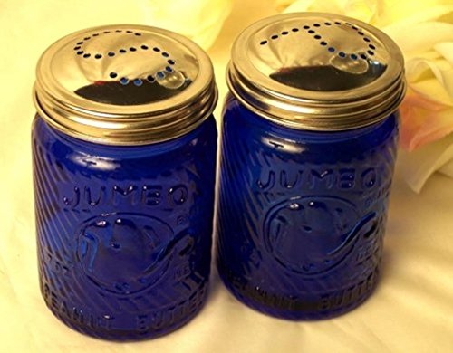

Cobalt Blue Swirled Glass Jumbo Peanut Butter